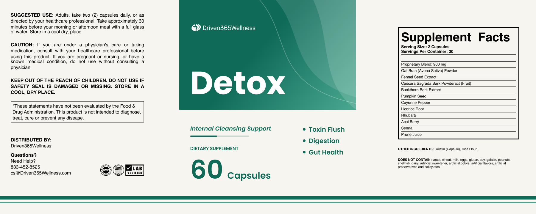 Detox Supplement Facts