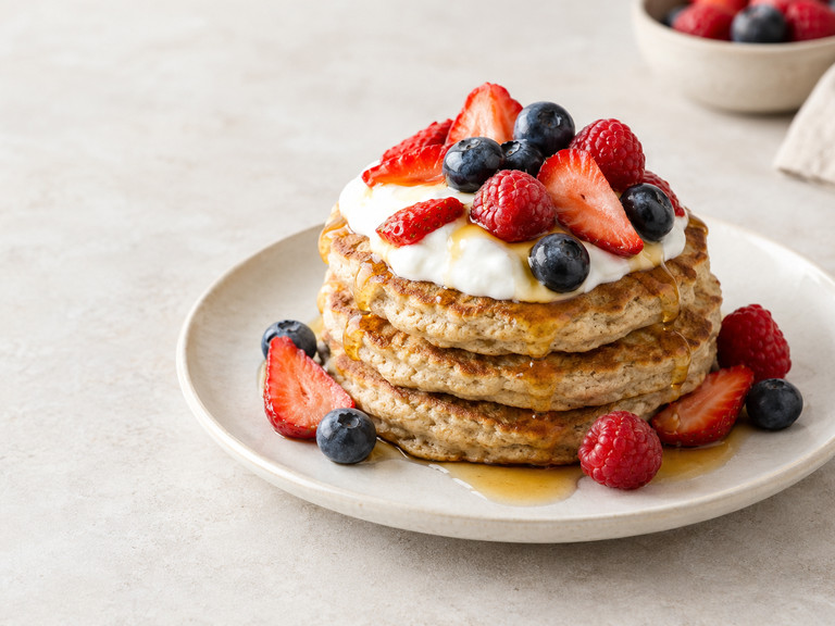 Oat Pancakes with Mixed Berries
